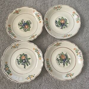ADAMS ROYAL IVORY TITAN WARE MADE IN ENGLAND Angelus Plate Set (4)‎ RD 459174